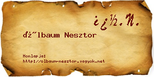 Ölbaum Nesztor névjegykártya